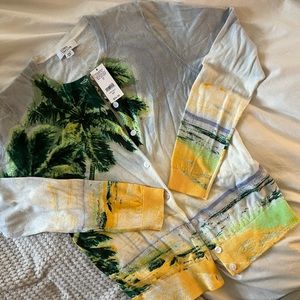 DONATED* Lord and Taylor Tropical Palm Tree Cardigan